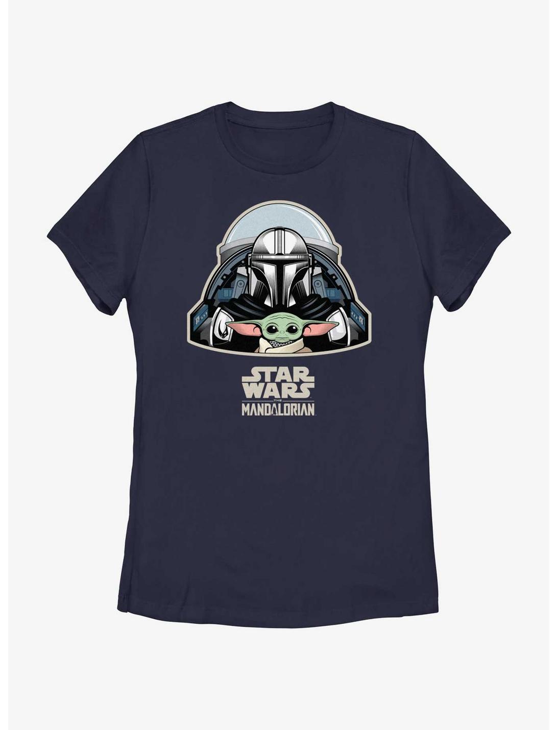 Star Wars The Mandalorian Mando & Grogu Cockpit Womens T-Shirt, NAVY, hi-res