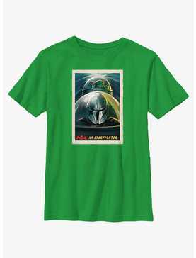 Star Wars The Mandalorian Grogu & Mando N-1 Starfighter Poster Youth T-Shirt, , hi-res