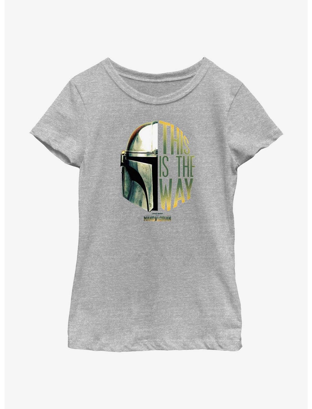 Star Wars The Mandalorian This Is The Way Helmet Split Youth Girls T-Shirt, ATH HTR, hi-res