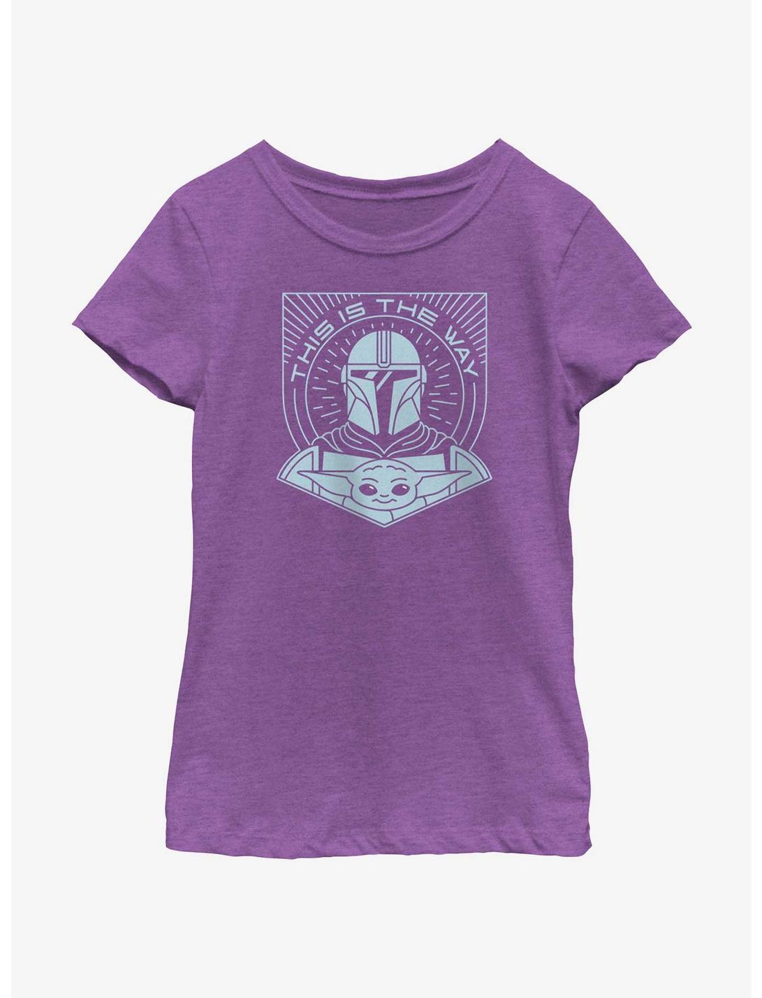 Star Wars The Mandalorian This Is The Way Line Art Youth Girls T-Shirt, PURPLE BERRY, hi-res