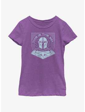 Star Wars The Mandalorian This Is The Way Line Art Youth Girls T-Shirt, , hi-res