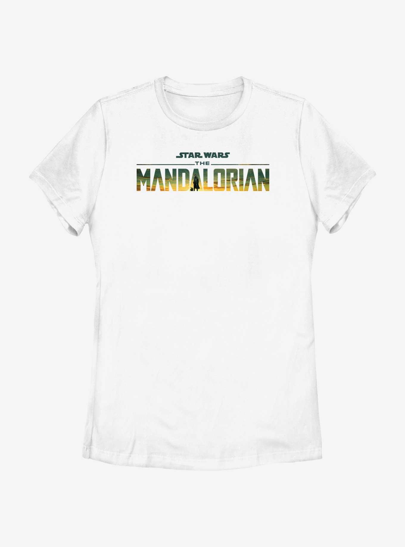 Star Wars The Mandalorian Desert Sunset Logo Womens T-Shirt, , hi-res