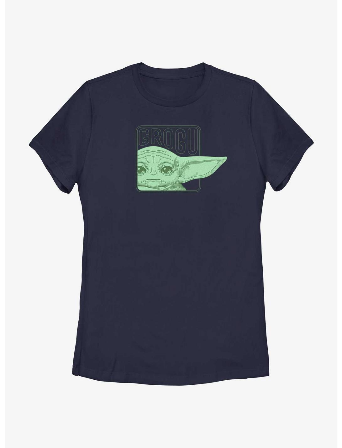 Star Wars The Mandalorian Grogu Happy Ears Womens T-Shirt, NAVY, hi-res