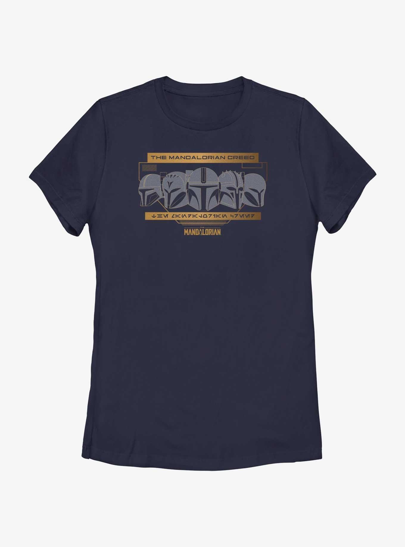 Star Wars The Mandalorian Helmets of the Creed Womens T-Shirt, NAVY, hi-res