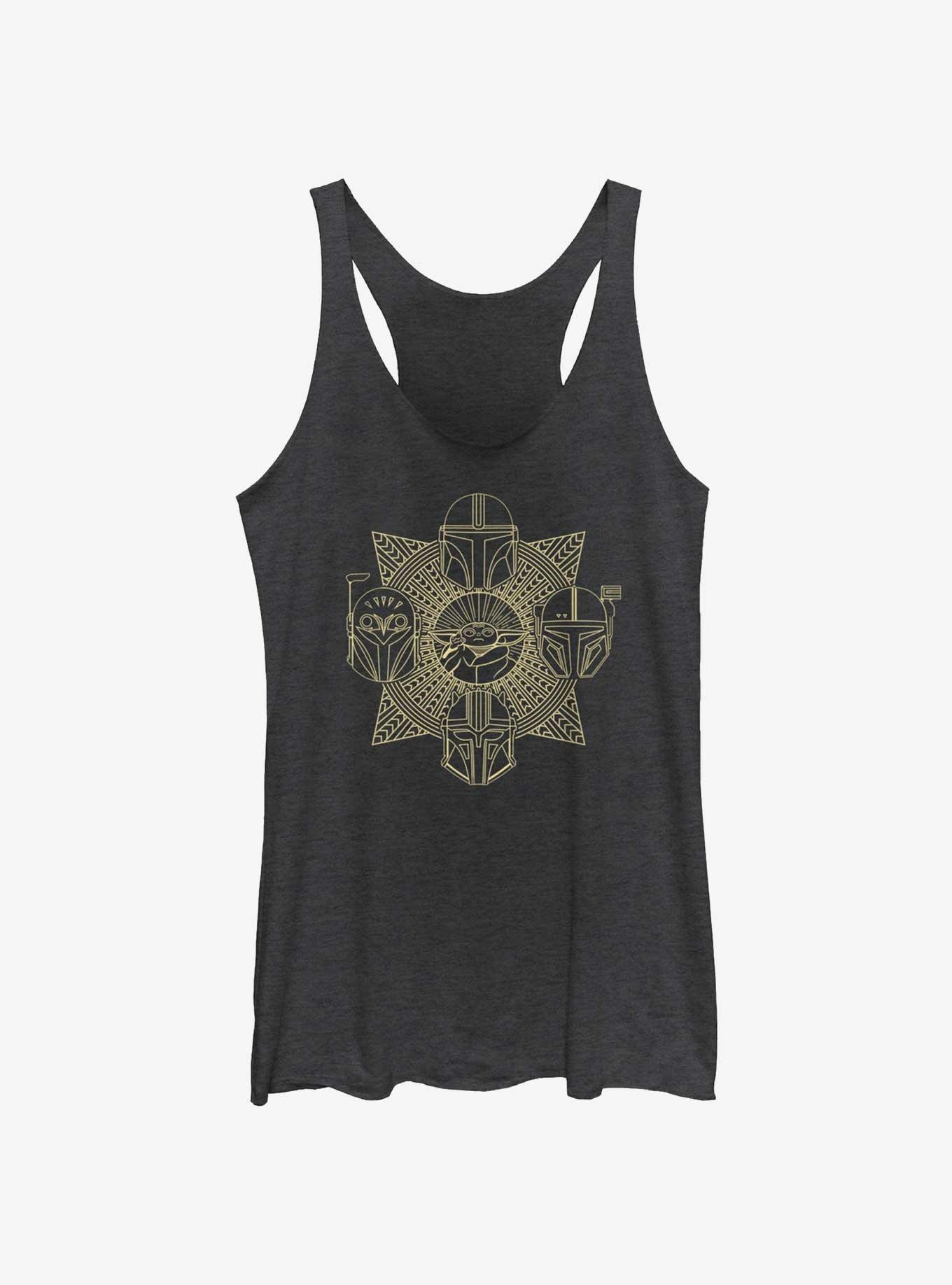 Star Wars The Mandalorian Grogu and the Creed Womens Tank Top, BLK HTR, hi-res