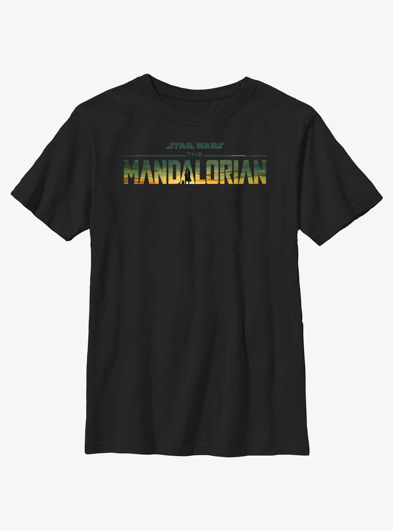 Star Wars The Mandalorian Desert Sunset Logo Youth T-Shirt, , hi-res