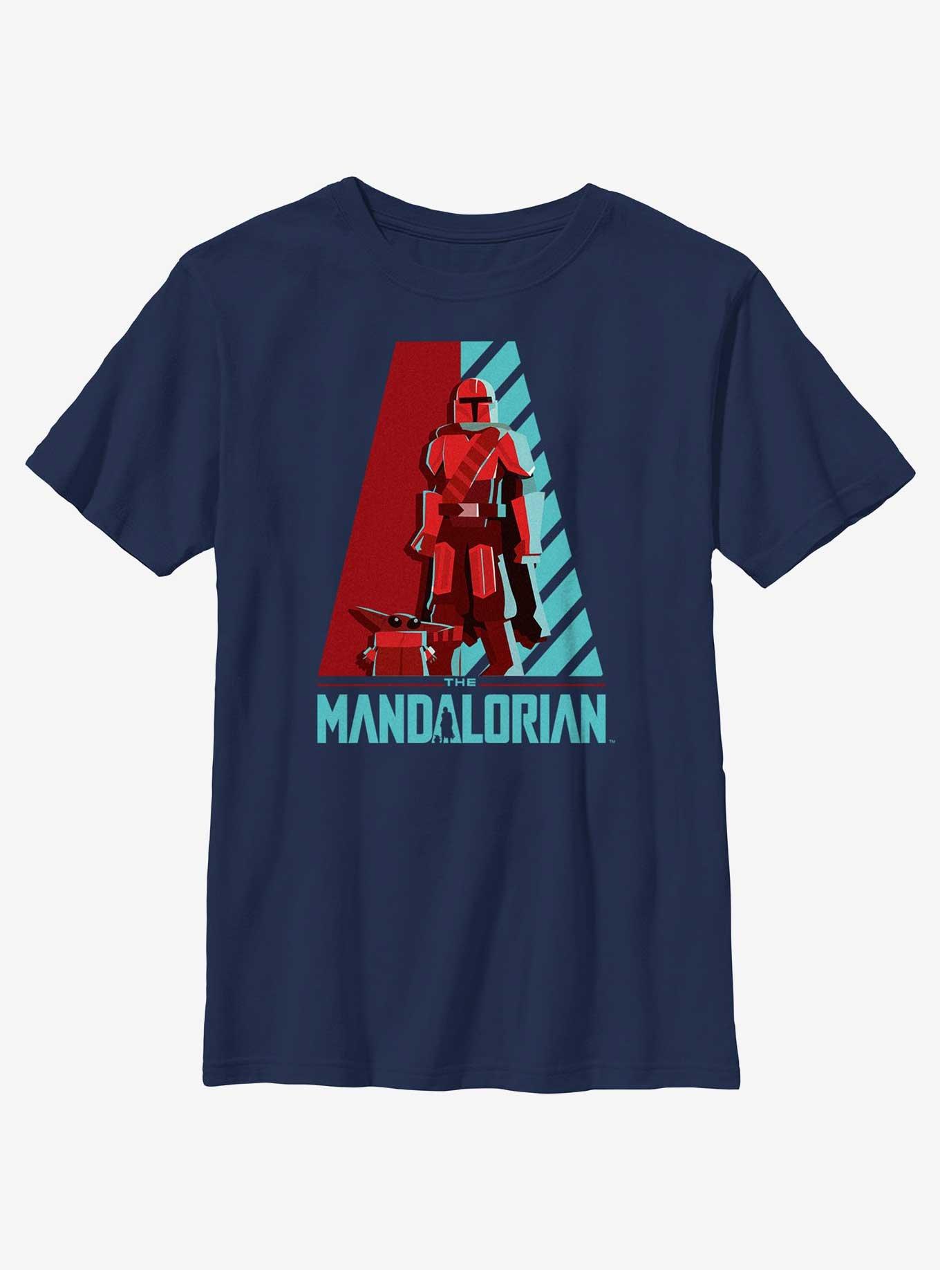Star Wars The Mandalorian Galaxy's Heroes Logo Youth T-Shirt, NAVY, hi-res