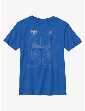 Star Wars The Mandalorian Mando Line Art Youth T-Shirt, , hi-res