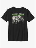 Star Wars The Mandalorian Grunge Mandalorians Lineup Youth T-Shirt, BLACK, hi-res