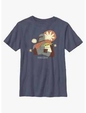 Star Wars The Mandalorian Mando & Sleepy Grogu Sketch Youth T-Shirt, , hi-res