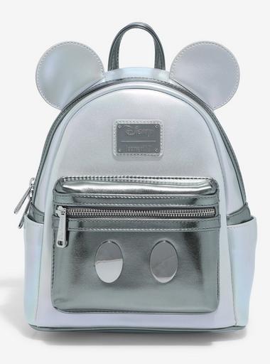 Minnie Mouse Disney 100 Platinum Silver Loungefly Mini Backpack