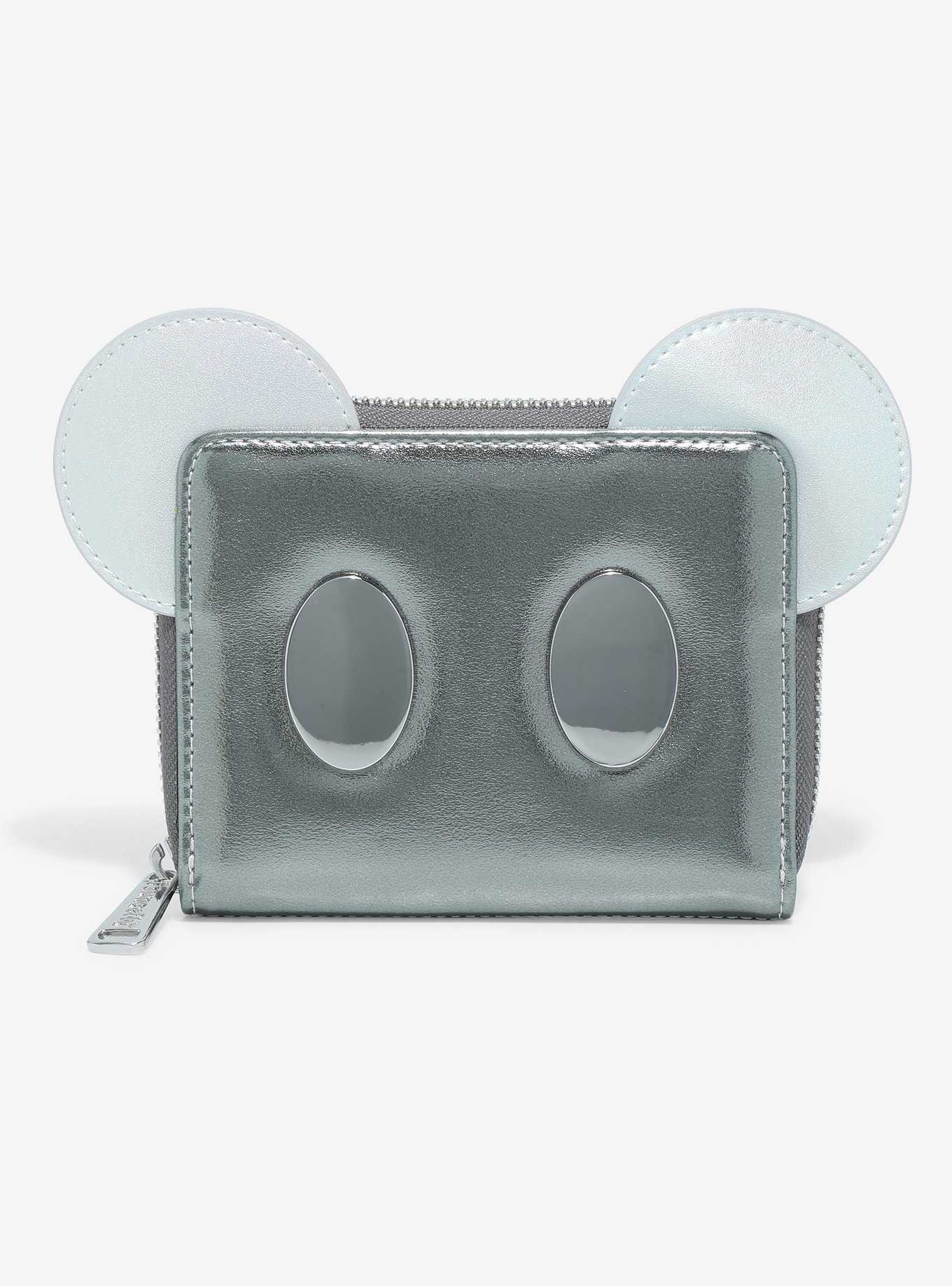 Loungefly Disney100 Mickey Mouse Platinum Mini Zipper Wallet, , hi-res