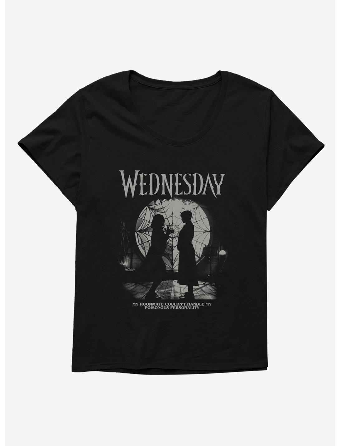 Wednesday Enid Roommate Womens T-Shirt Plus Size, BLACK, hi-res