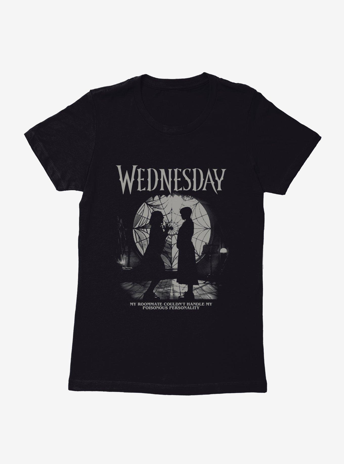 Wednesday Enid Roommate Womens T-Shirt, BLACK, hi-res