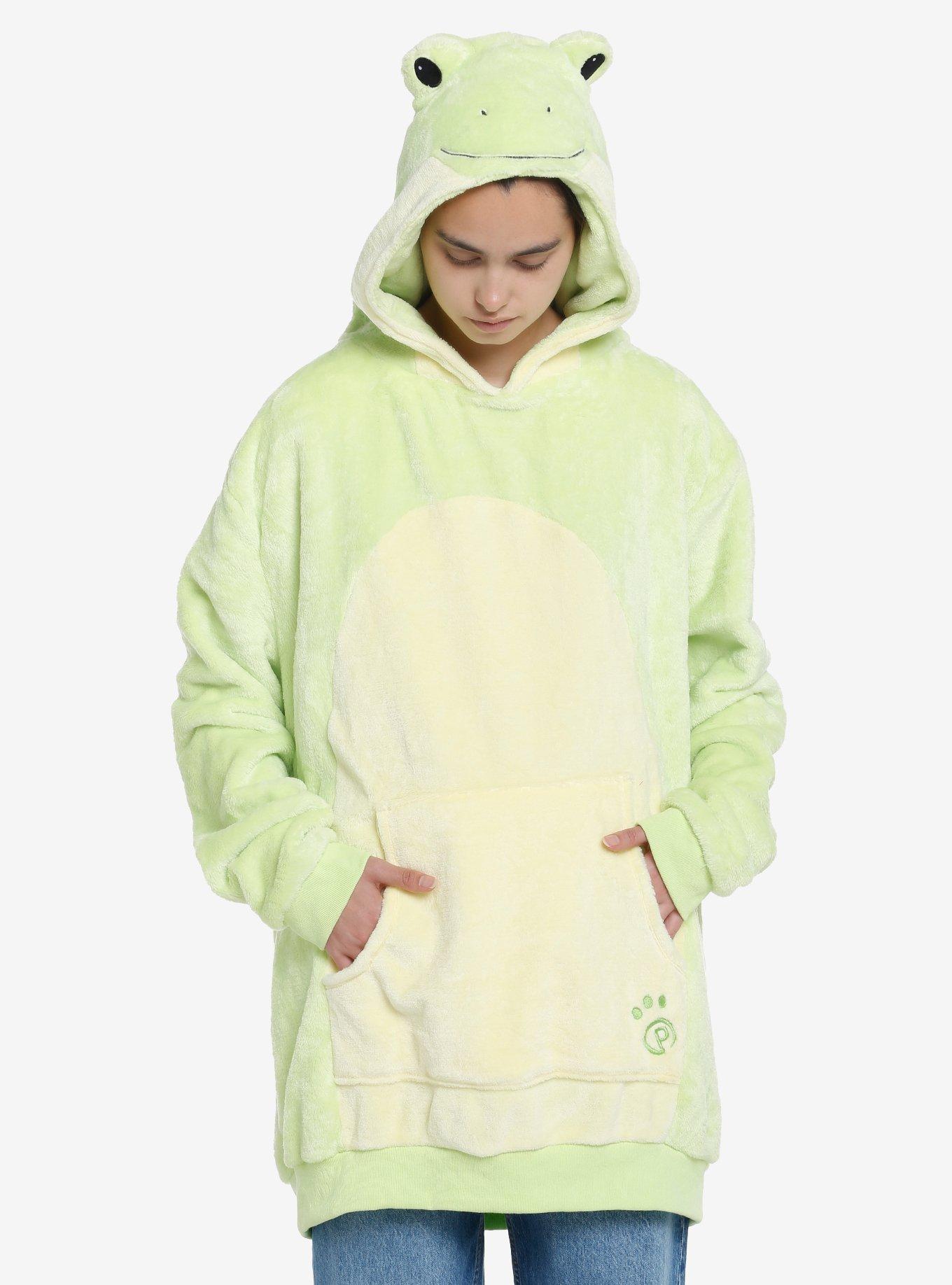Plushible Snugible Frog Reversible Pillow Plush Hoodie, , hi-res