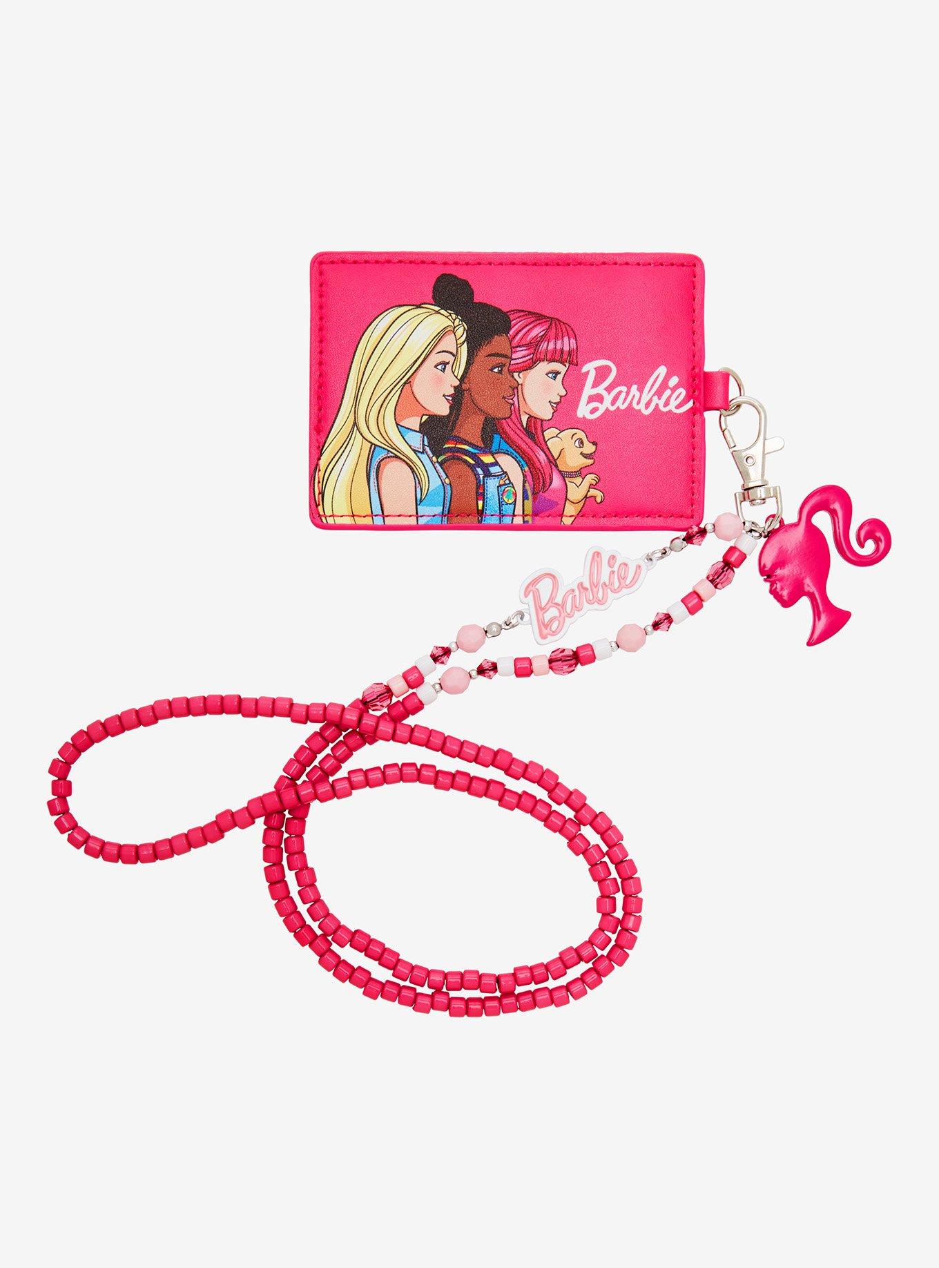 Barbie Pink Beaded Lanyard With Cardholder