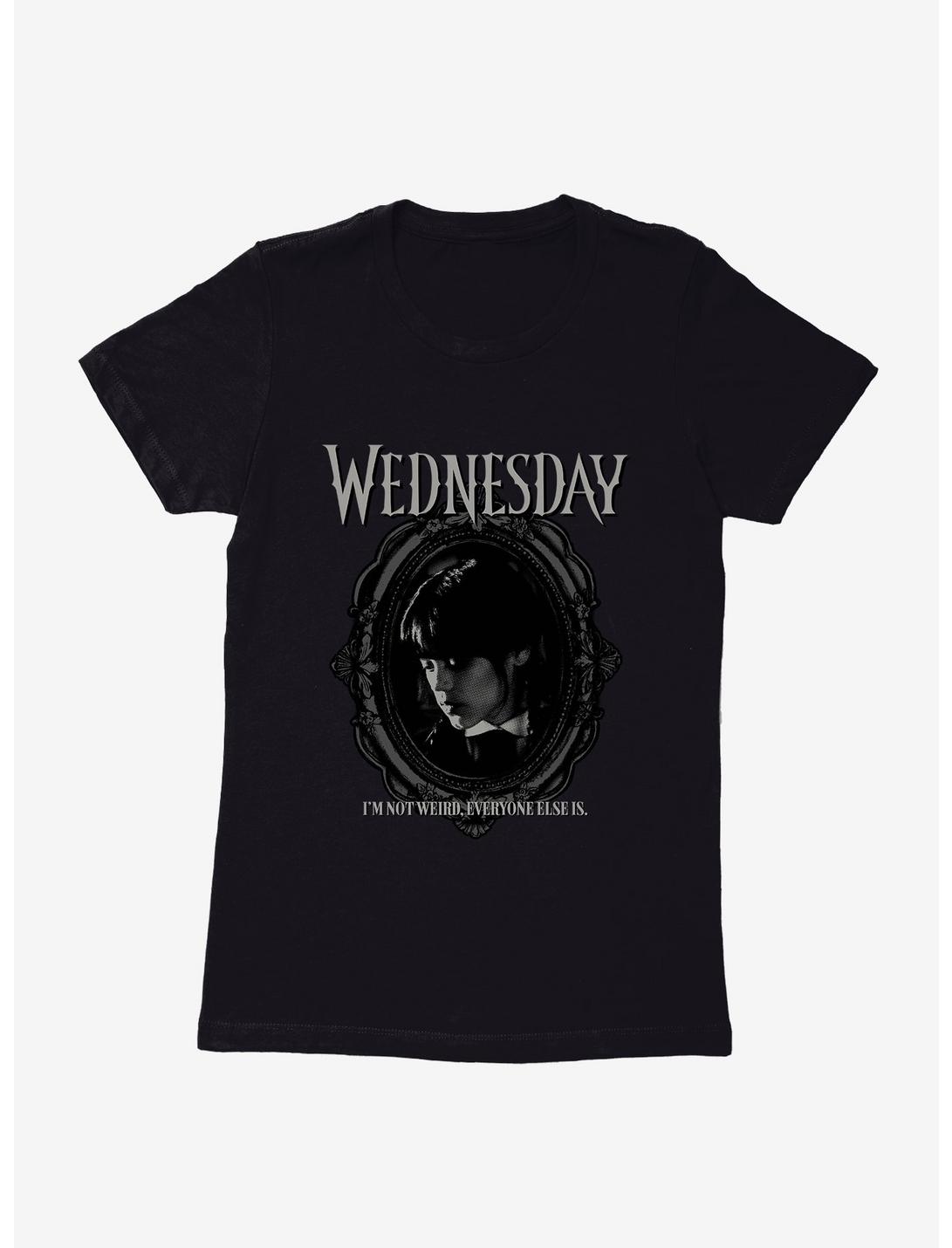 Wednesday I'm Not Weird Womens T-Shirt, BLACK, hi-res
