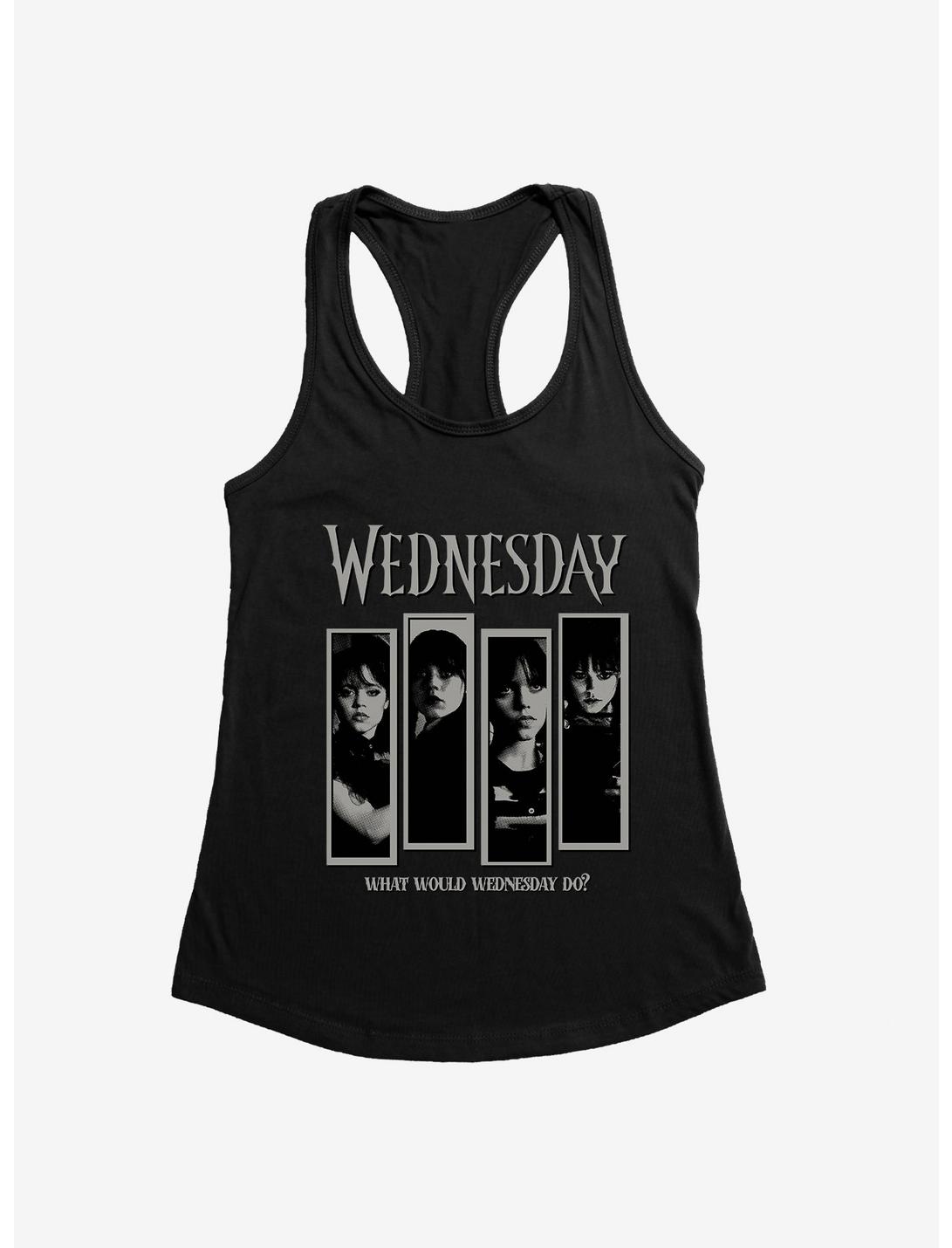 Wednesday What Would Wednesday Do? Panels Womens Tank Top, BLACK, hi-res