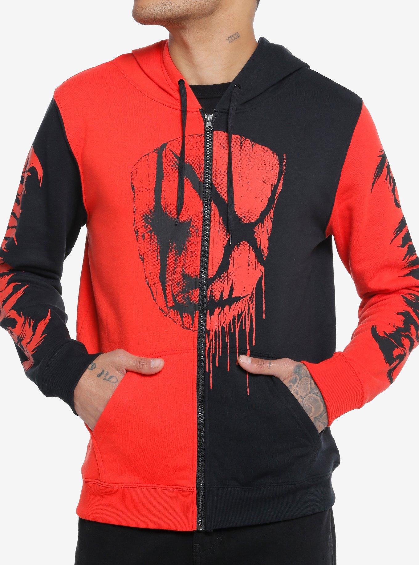 Black discount red hoodie