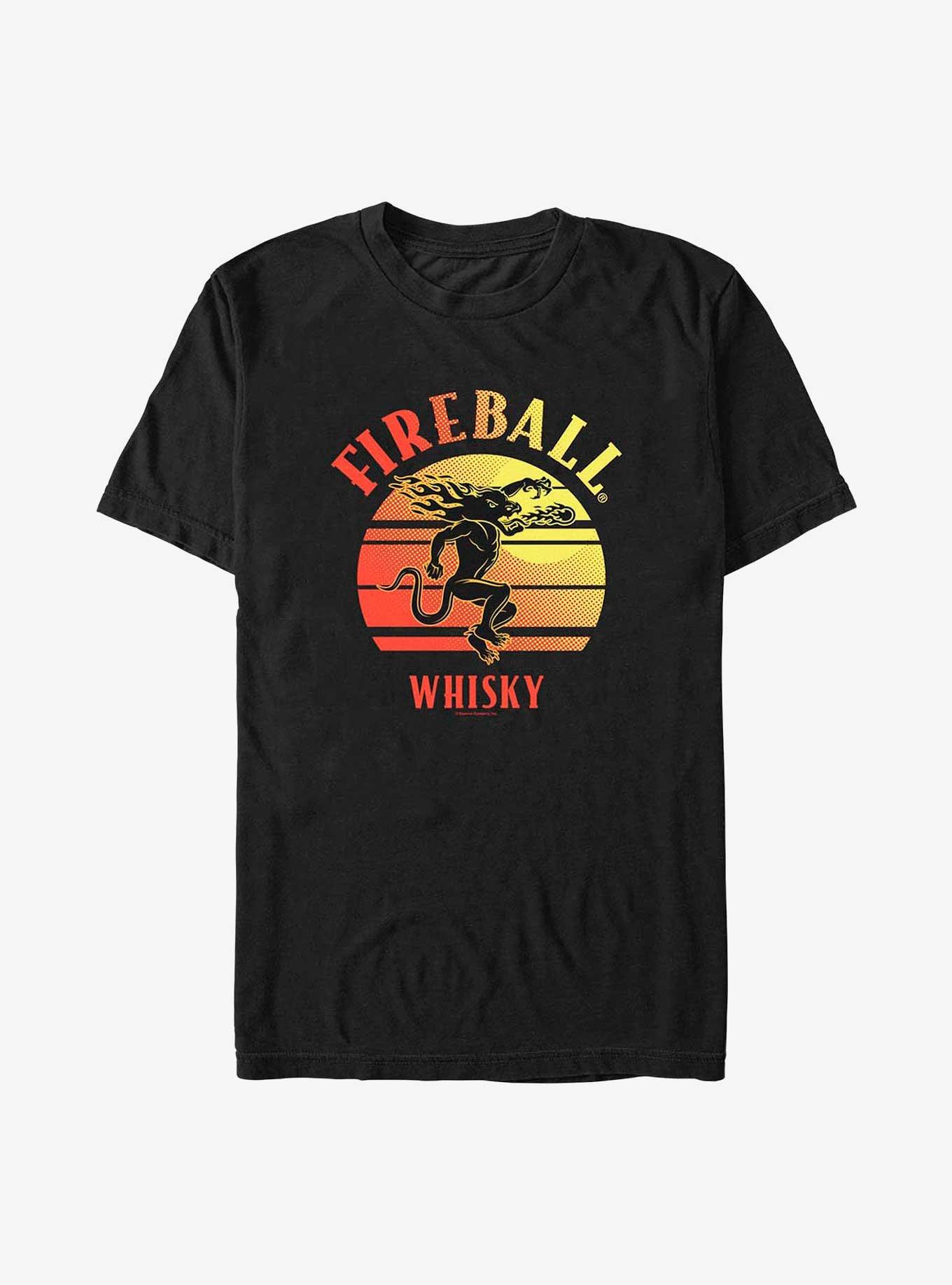 Fireball Whisky Sunset T-Shirt, BLACK, hi-res