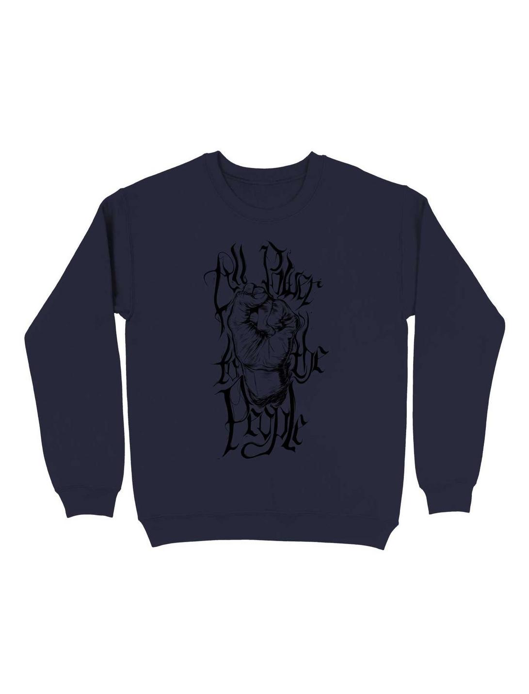 Black History Month Worst Creations All Power To The People Sweatshirt, NAVY, hi-res