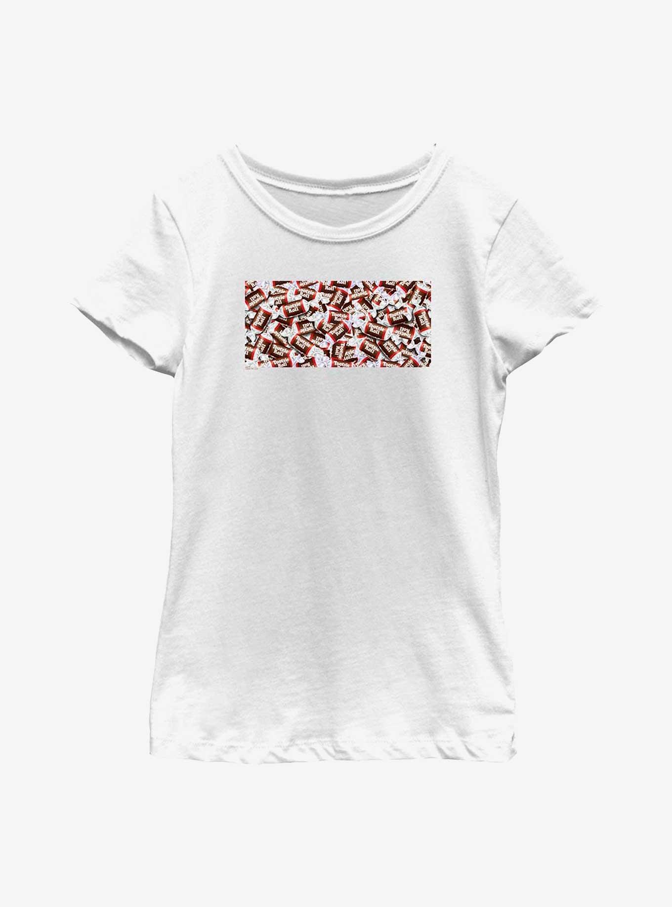 Tootsie Roll Candy Pile Youth Girls T-Shirt, WHITE, hi-res