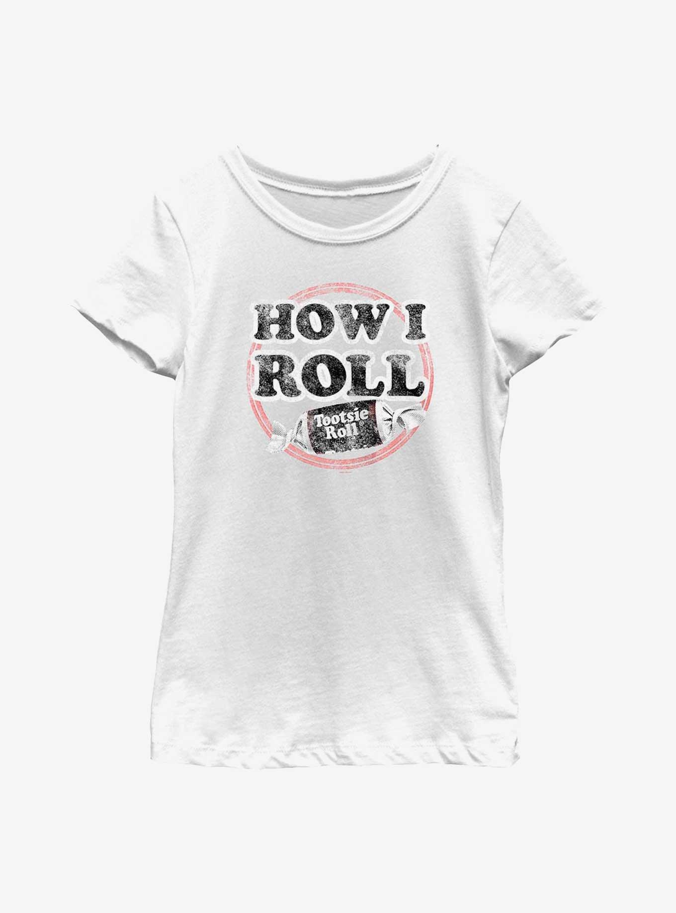 Tootsie Roll How I Roll Youth Girls T-Shirt, WHITE, hi-res