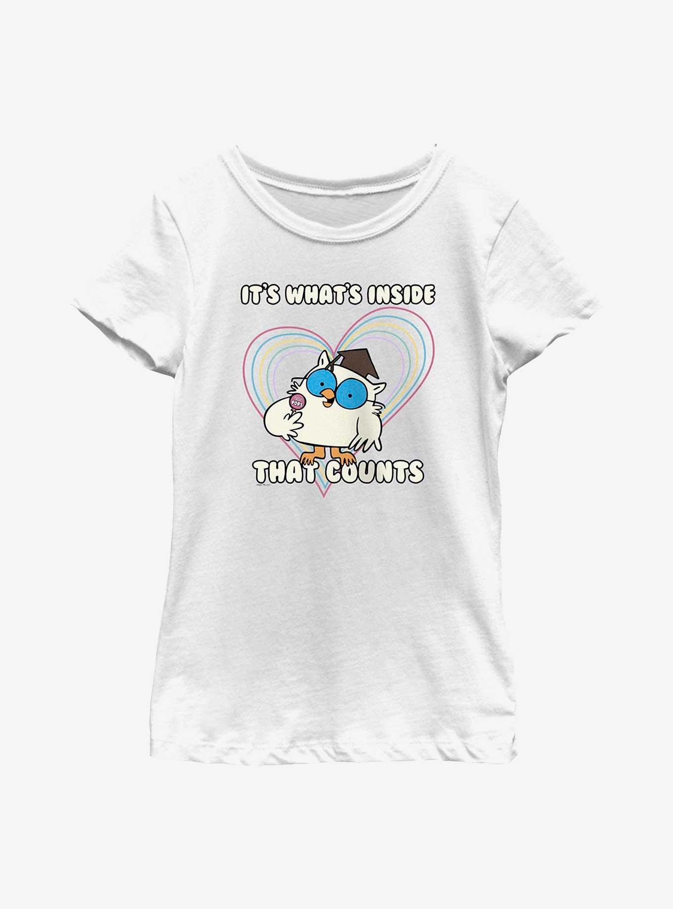 Tootsie Roll It's Whats Inside That Counts Youth Girls T-Shirt, WHITE, hi-res