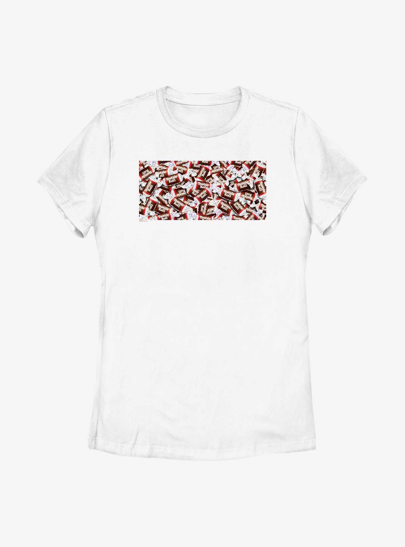 Tootsie Roll Candy Pile Womens T-Shirt, WHITE, hi-res