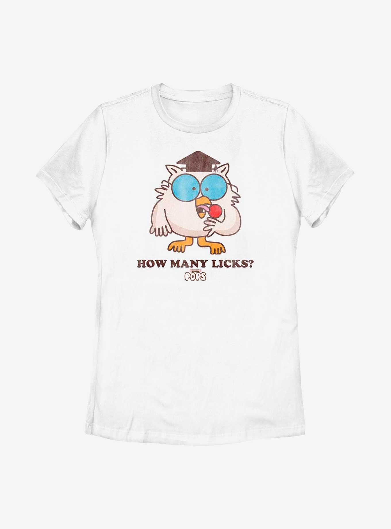 Tootsie Roll Owl How Many Licks Womens T-Shirt, WHITE, hi-res