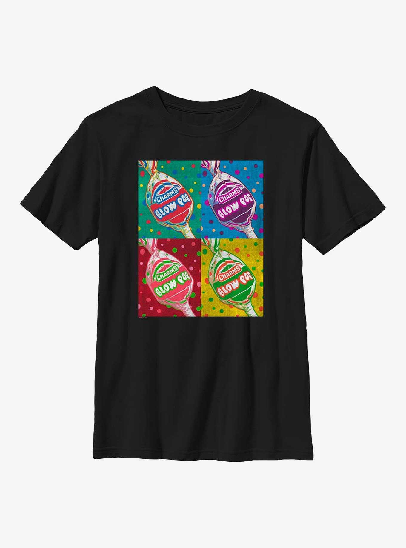 Tootsie Roll Blow Pop Warhol Youth T-Shirt, BLACK, hi-res