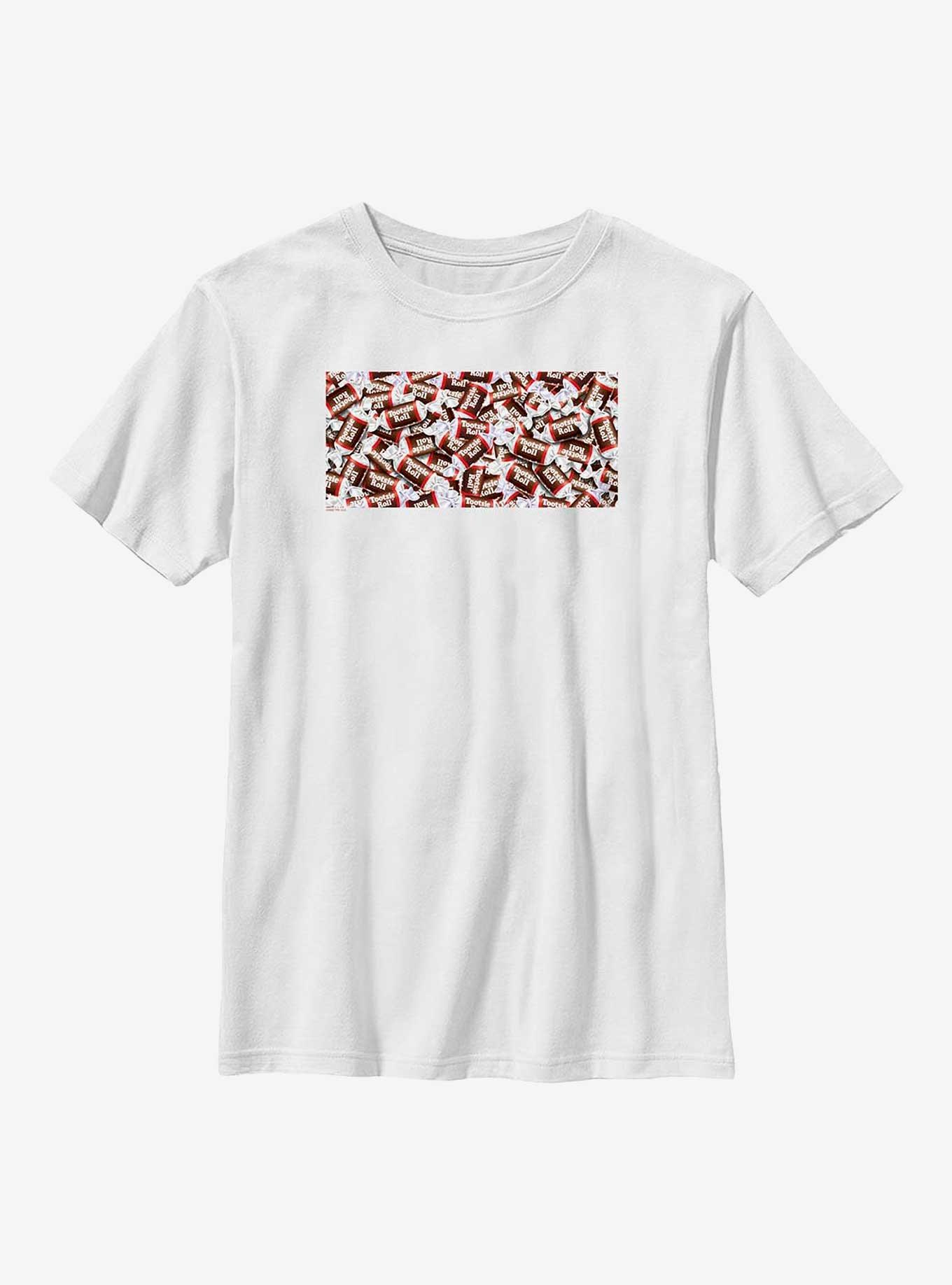 Tootsie Roll Candy Pile Youth T-Shirt, WHITE, hi-res