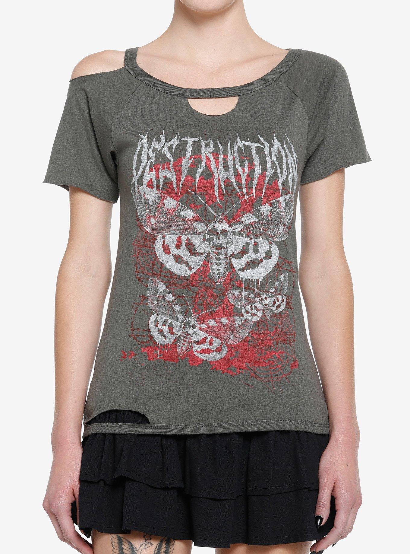 Social Collision Moth Destruction Girls T-Shirt, BLACK, hi-res