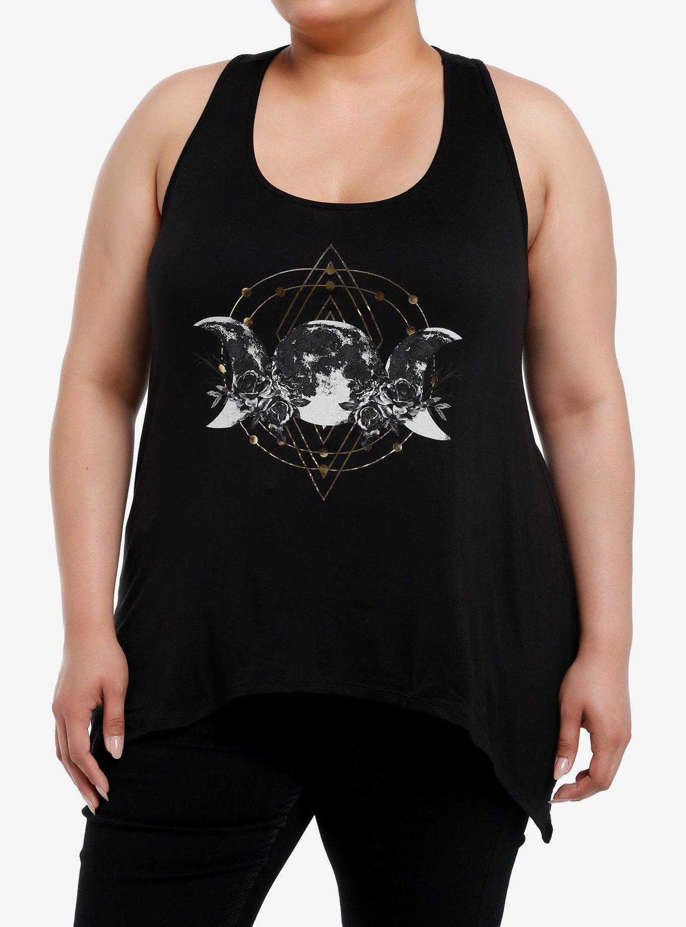 Moon Phase Roses Shark Bite Girls Tank Top Plus Size | Hot Topic