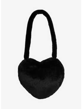 Black Heart Fuzzy Tote Bag, , hi-res