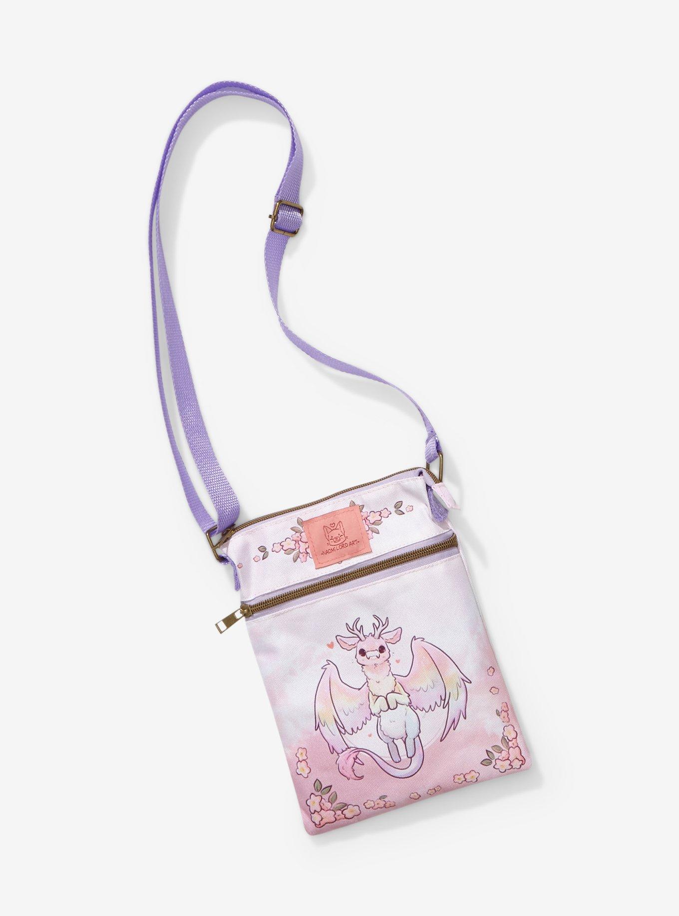 Pastel Rainbow Dragon Passport Crossbody Bag By Naomi Lord Art, , hi-res