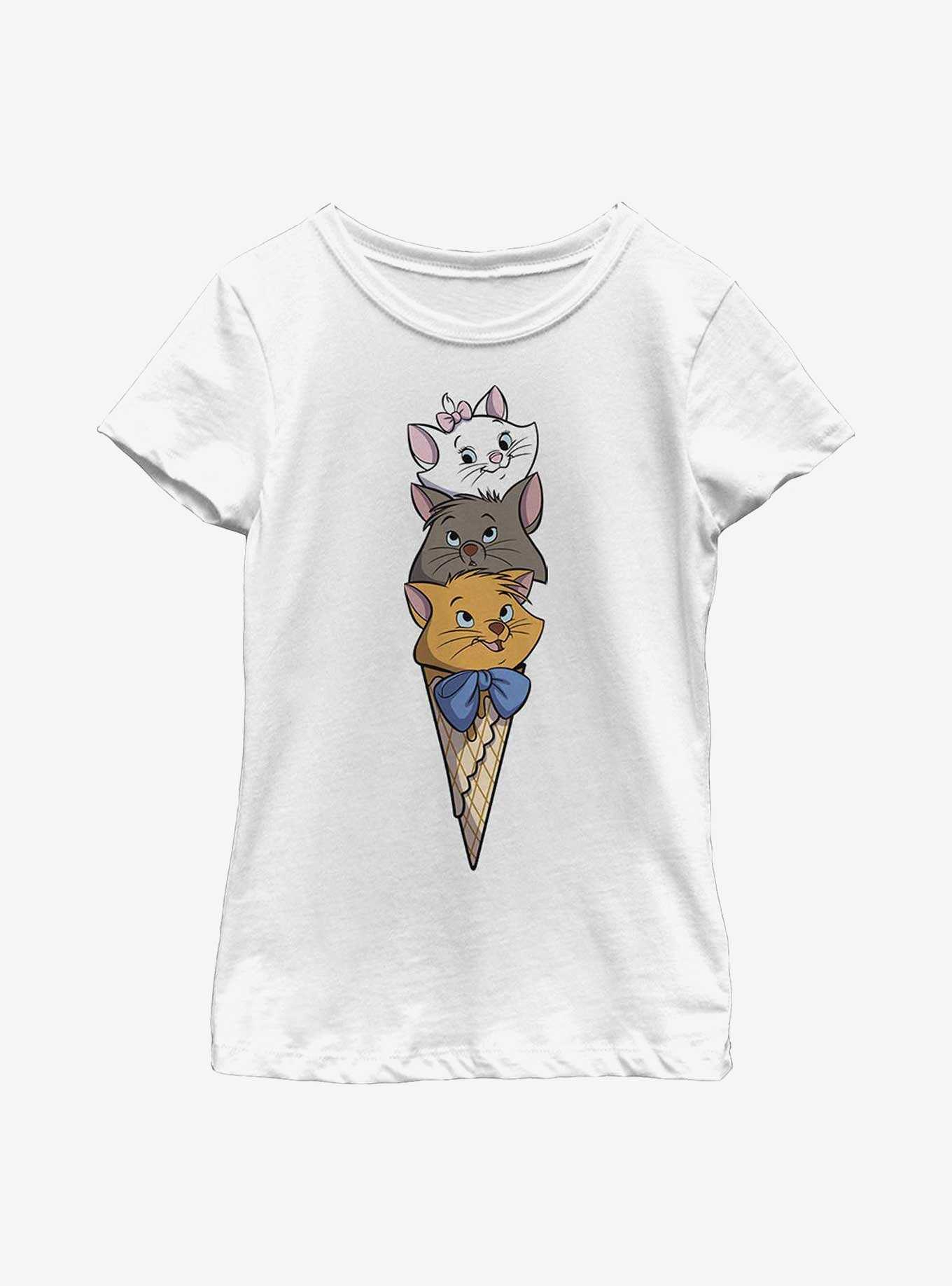 Disney The Aristocats Kitten Ice Cream Stack Youth Girls T-Shirt, , hi-res