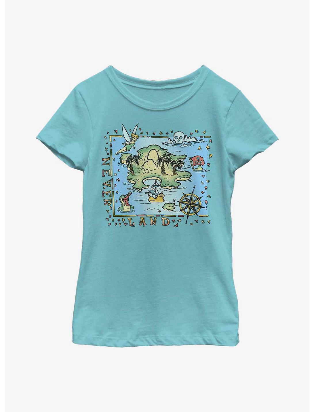 Disney Peter Pan Neverland Map Youth Girls T-Shirt, TAHI BLUE, hi-res