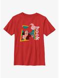 Disney Peter Pan Hook Portrait Youth T-Shirt, RED, hi-res