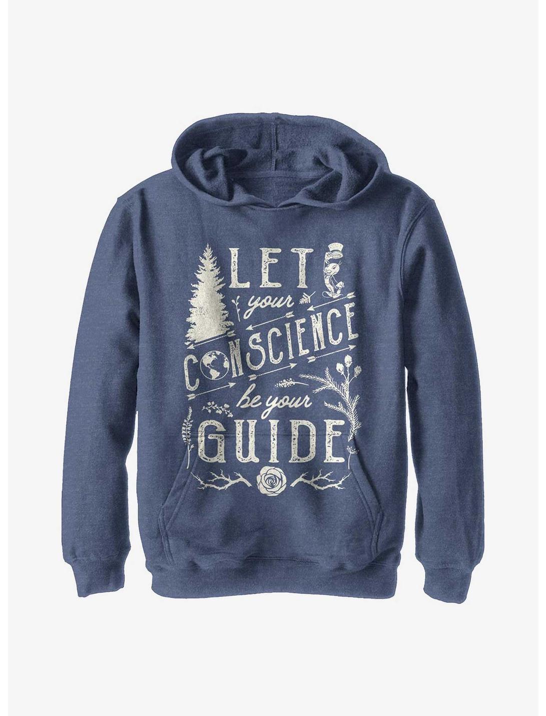 Disney Pinocchio Conscience Be Your Guide Youth Hoodie, NAVY HTR, hi-res