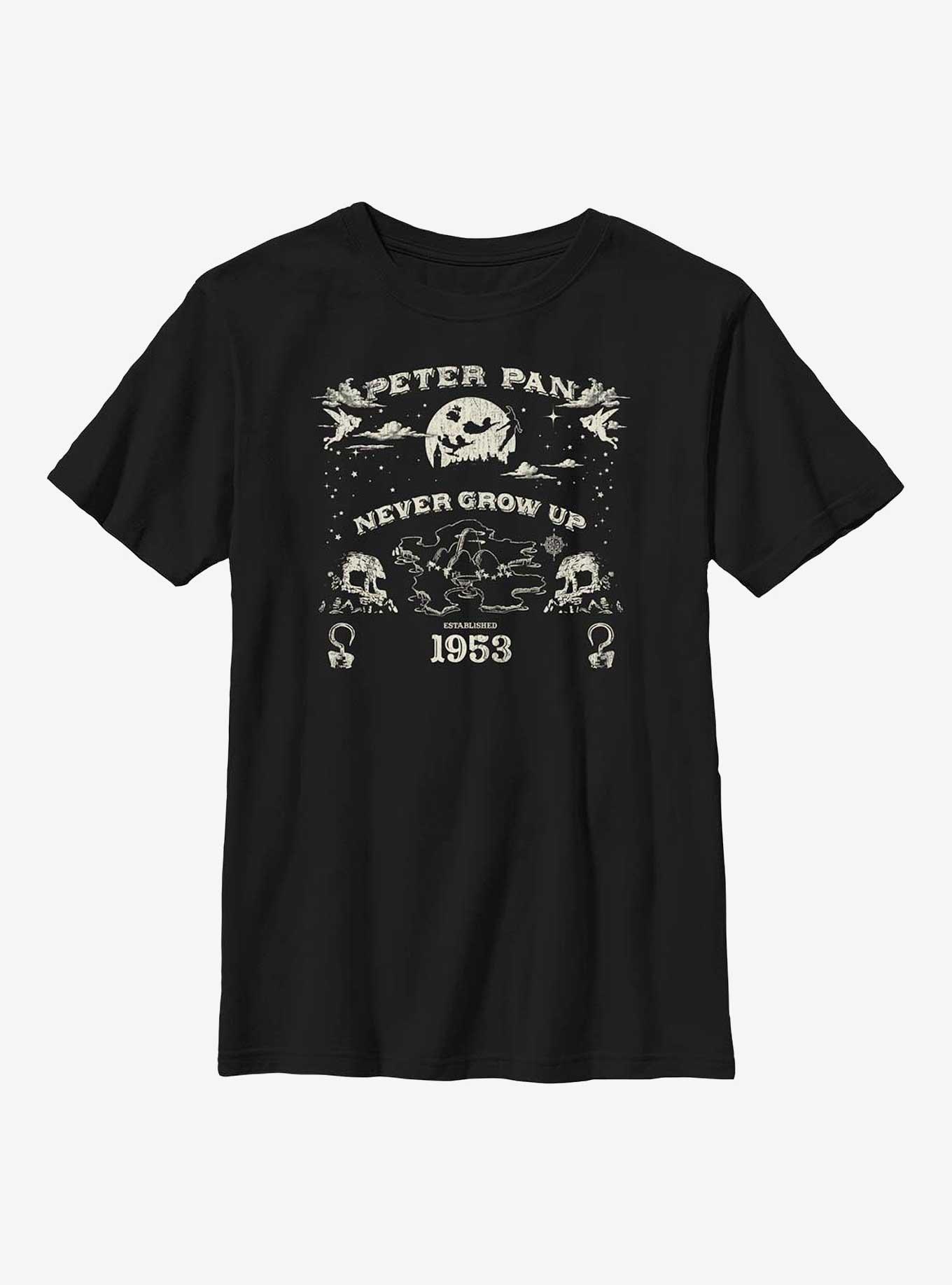 Disney Peter Pan Never Grow Up Neverland Youth T-Shirt, BLACK, hi-res