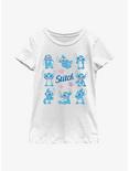Disney Lilo & Stitch Different Poses Youth Girls T-Shirt, WHITE, hi-res