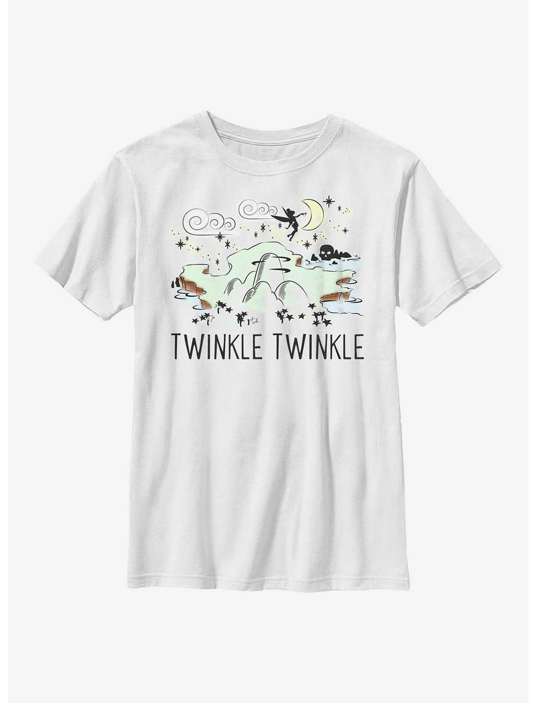 Disney Tinker Bell Twinkle Twinkle Neverland Map Youth T-Shirt, WHITE, hi-res