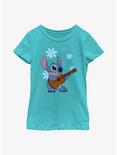 Disney Lilo & Stitch Ukelele Flowers Youth Girls T-Shirt, TAHI BLUE, hi-res