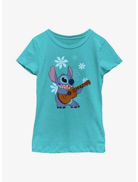 Disney Lilo & Stitch Ukelele Flowers Youth Girls T-Shirt, , hi-res