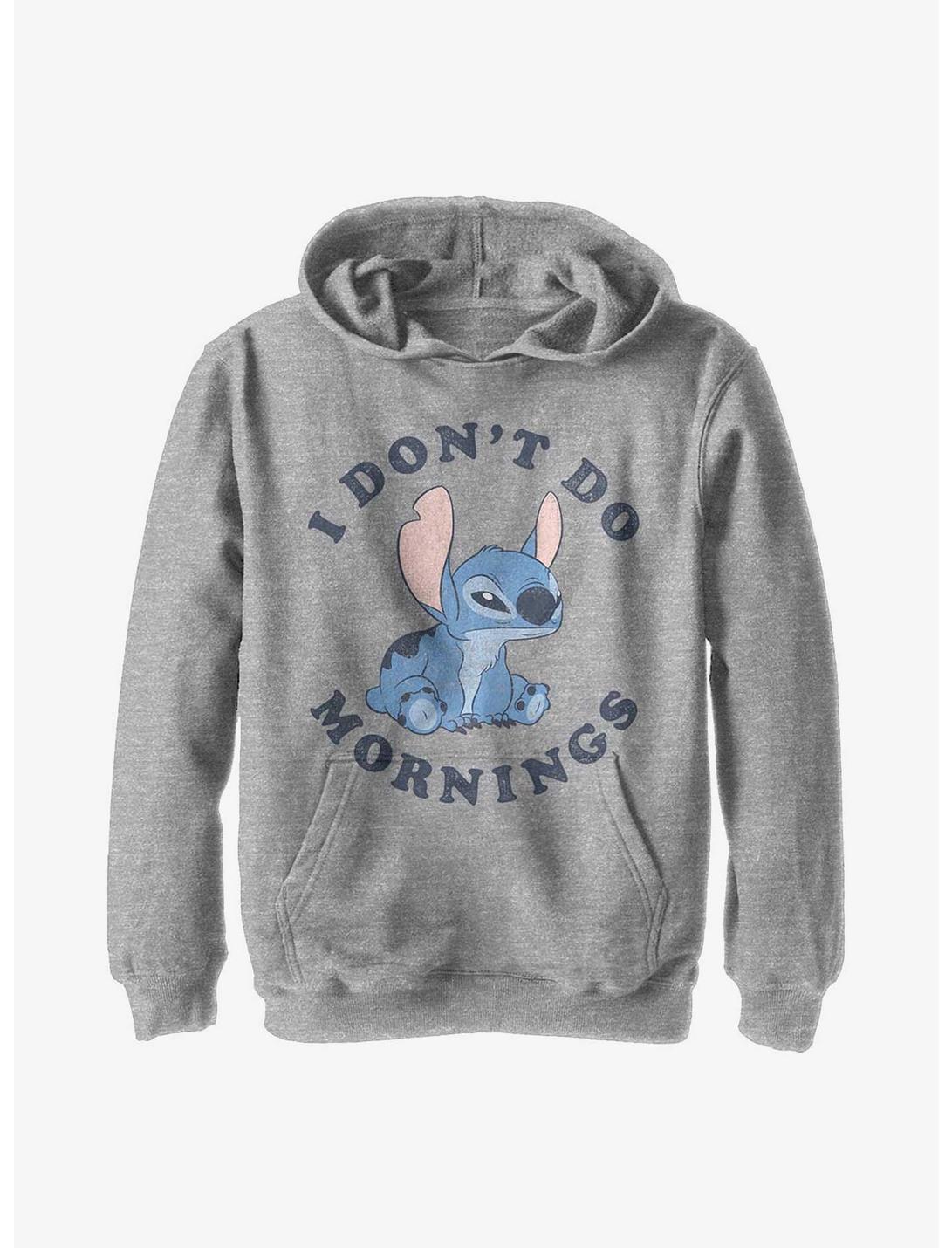 Disney Lilo & Stitch Don't Do Mornings Youth Hoodie, ATH HTR, hi-res