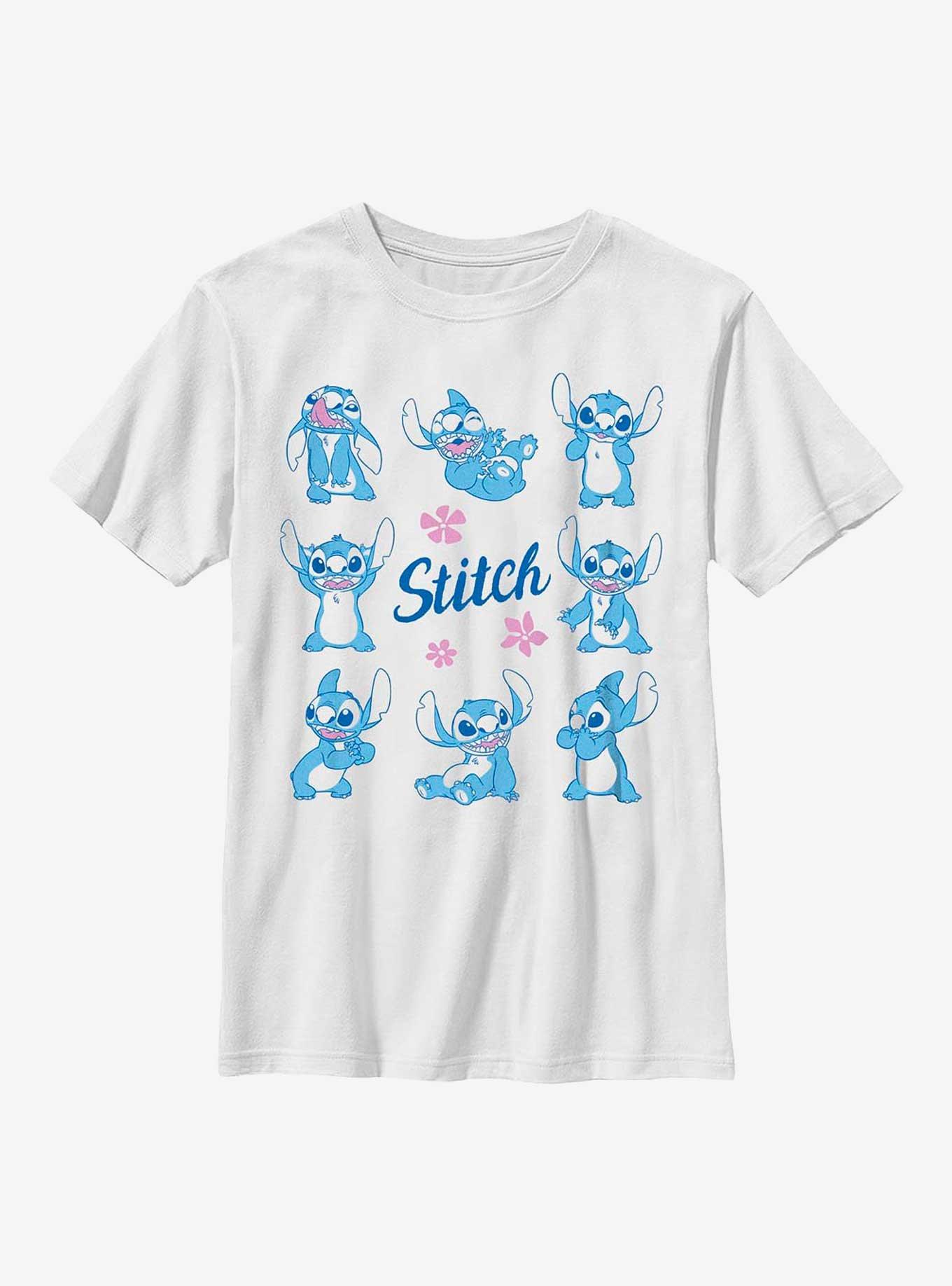 Disney Lilo & Stitch Different Poses Youth T-Shirt, WHITE, hi-res