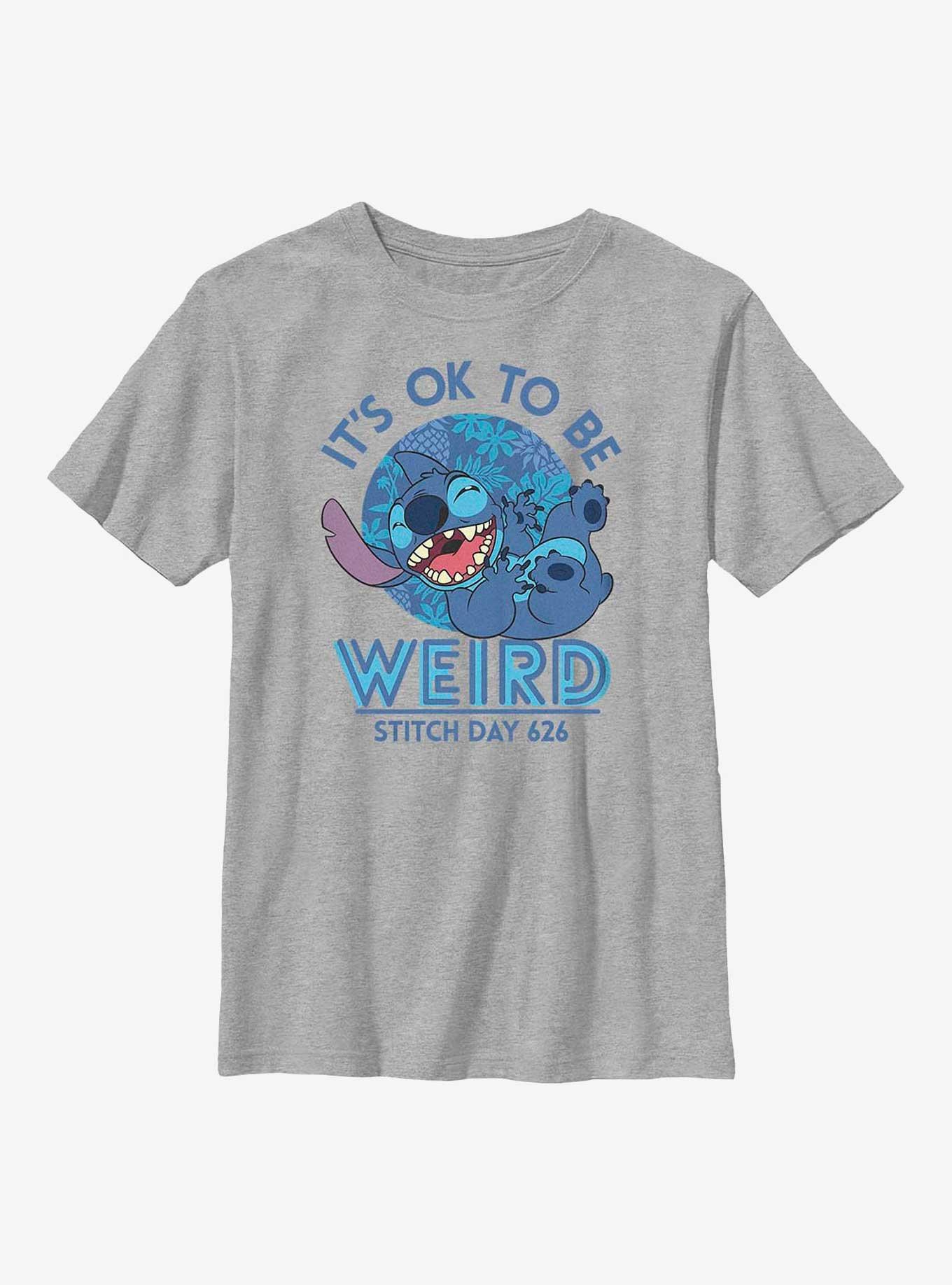 Disney Lilo & Stitch OK To Be Weird Youth T-Shirt, ATH HTR, hi-res