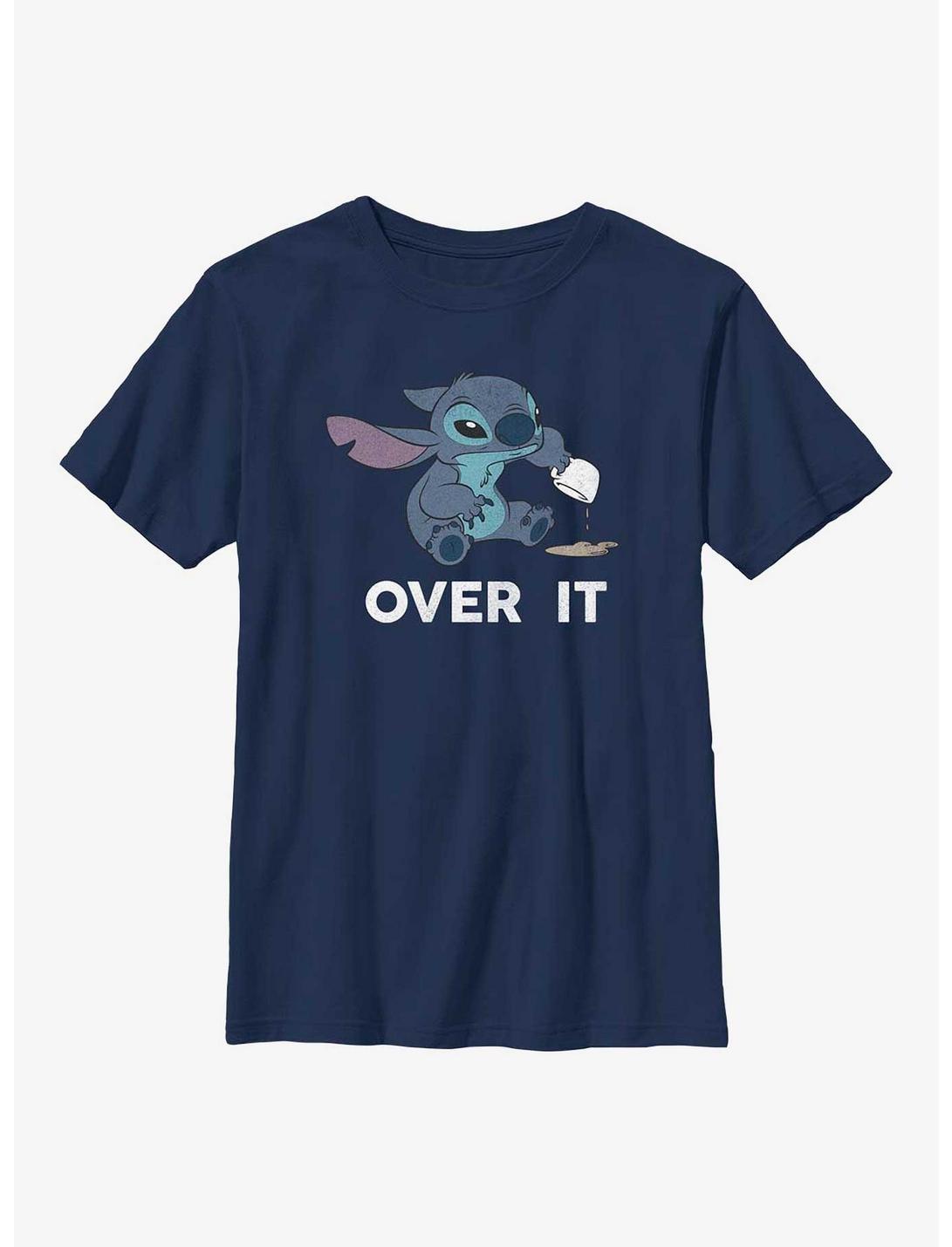 Disney Lilo & Stitch Over It Youth T-Shirt, NAVY, hi-res