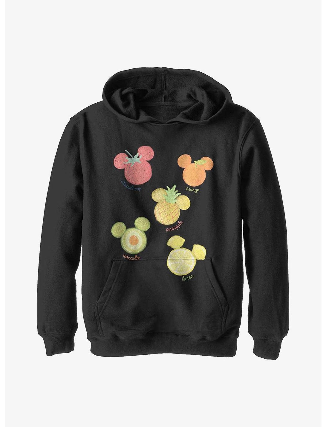 Disney Mickey Mouse Assorted Fruit Youth Hoodie, BLACK, hi-res